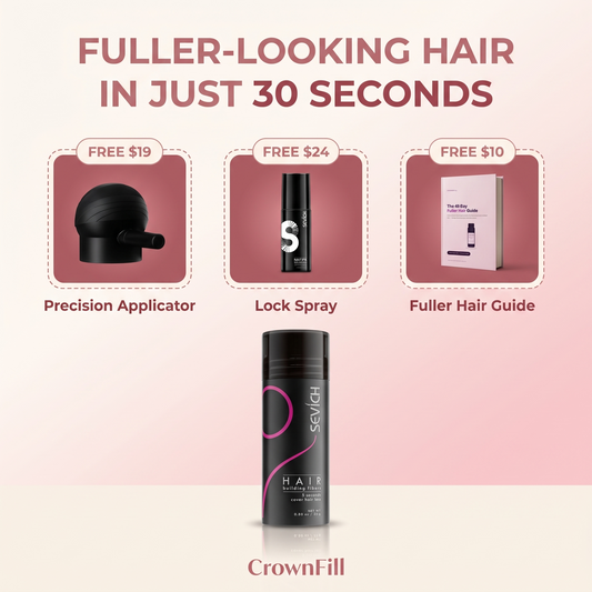 CrownFill — Instant Hair Thickening Fibers.